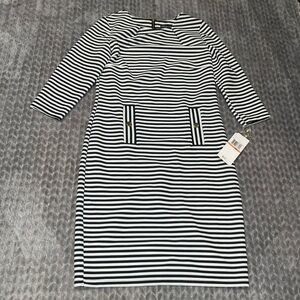 NWT Nina Leonard 3/4 arm length midi dress.  Size small.